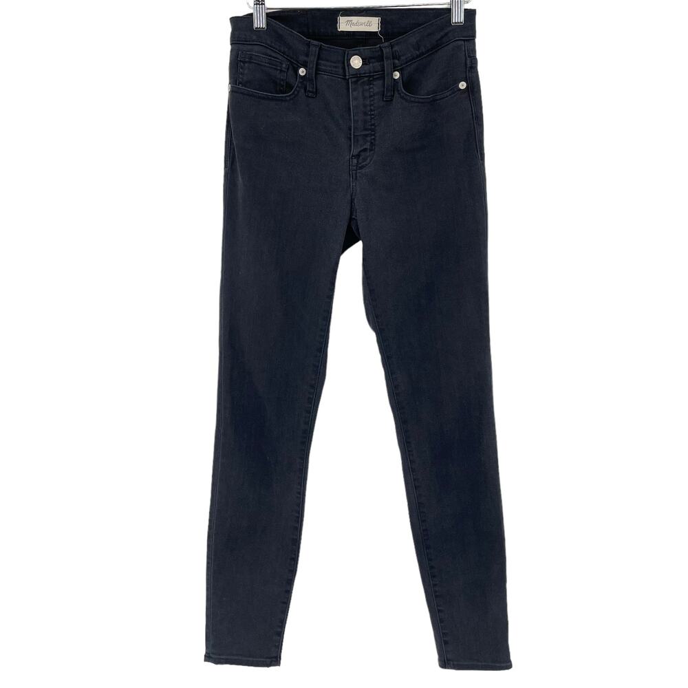 Madewell 9" High Rise Skinny Jeans Black Size 25T Tall Stretch‎ Denim Pants